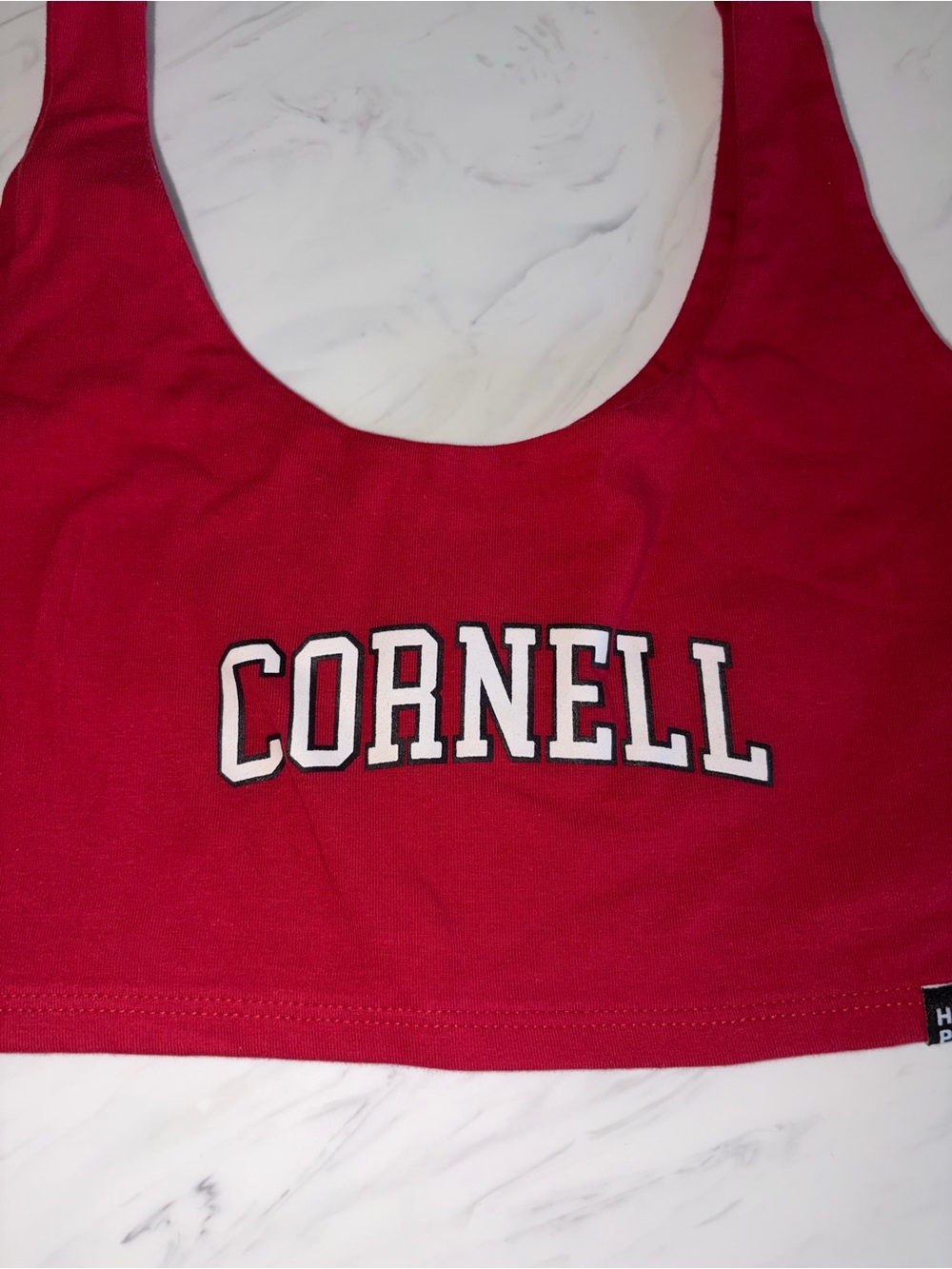 Hype & Vice Cornell University Red Crop Tank scoop neck cardinal Bra Top Small - Picture 3 of 6